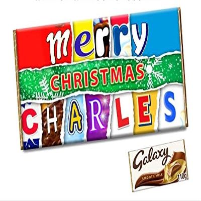 Christmas Personalised Customised Any Name Chocolate Bar Wrapper Novelty Gift CH-496 (with chocolate bar)