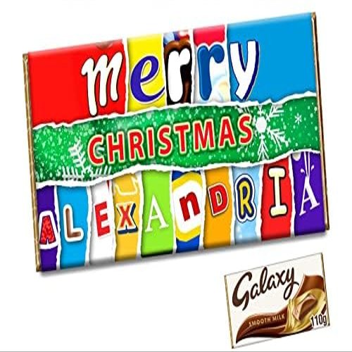 Christmas Personalised Customised Any Name Chocolate Bar Wrapper Novelty Gift CH-492 (with chocolate bar)