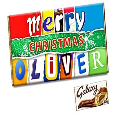 Christmas Personalised Customised Any Name Chocolate Bar Wrapper Novelty Gift CH-494 (with chocolate bar)