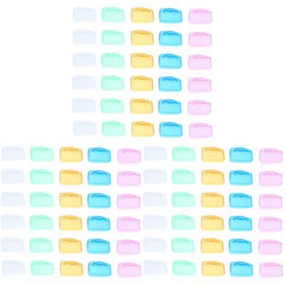 Alipis 90pcs Portable Toothbrush Brush Head Covers Travel Toothbrush Cover Plastic Holder for Household Business Trip Use Random Color