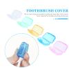 Alipis 90pcs Portable Toothbrush Brush Head Covers Travel Toothbrush Cover Plastic Holder for Household Business Trip Use Random Color view 3