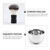 Beavorty 2pcs Men Shaving Brush Stainless Steel Beard Brush Metal Shaving Mug Soap Bowl for Wet Shave Routine view 4