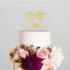 Mr & Mrs Cake Topper Tropical Wedding Cake Decorations Palm Tree Hawaii Beach Sunrise and Sunset Wedding Party Supplies Bride & Groom Travel Cake Toppers Gold Glitter view 3