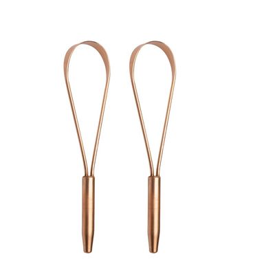 qLoop Copper Tongue Cleaner Easy One Hand Use Larger Surface Coverage Ayurvedic Copper Health for Fresh Breath and Total Oral Hygiene (Set of 2)