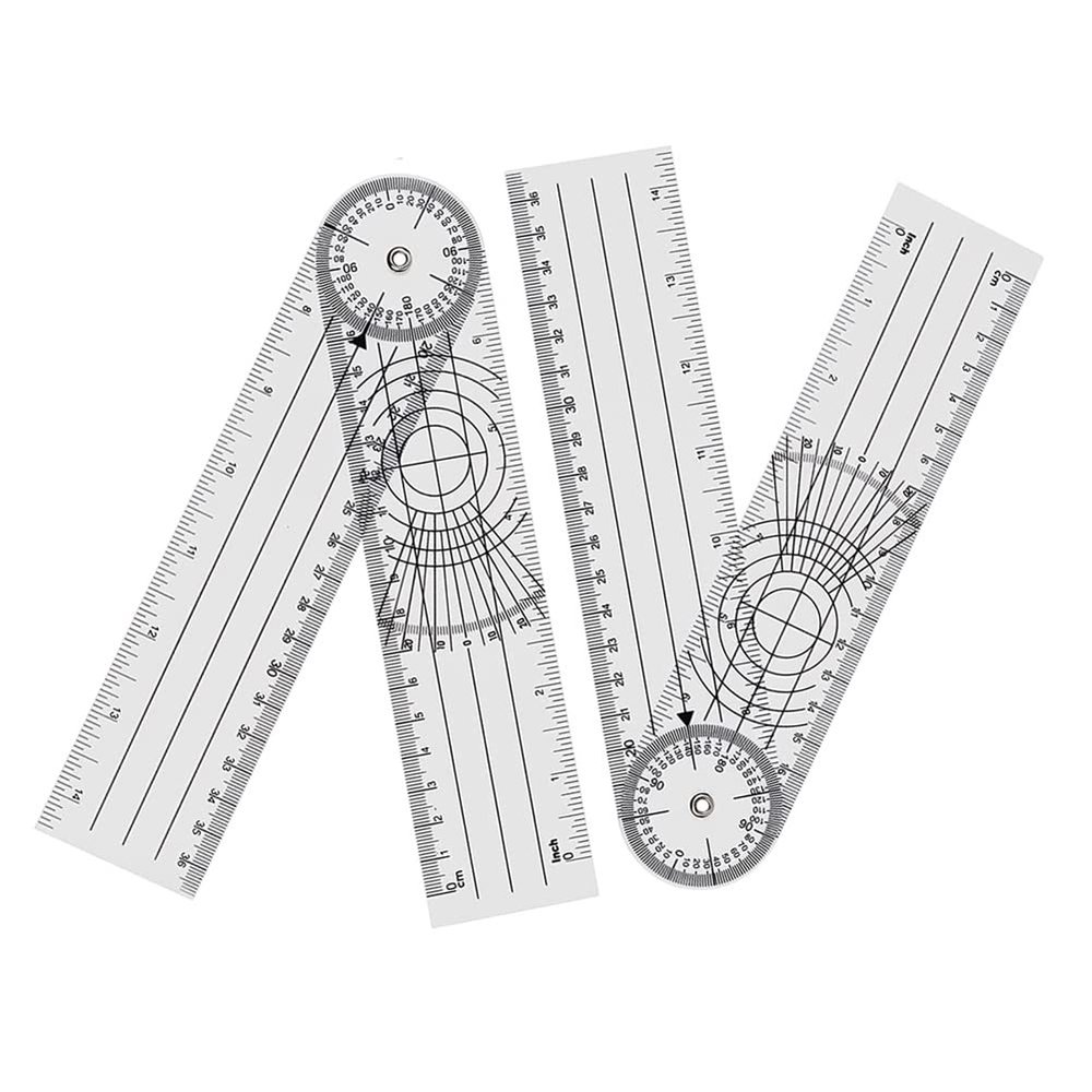 Darameea 4 Pieces Goniometer Physiotherapy Protractor Physiotherapy PVC for Physiotherapy, Sports