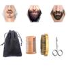 Beard Kit Brush Comb Scissors with Storage Bag Natural Boar Bristle Brush and Dual Action Pear Wood Comb Stocking Stuffers Gift set view 1