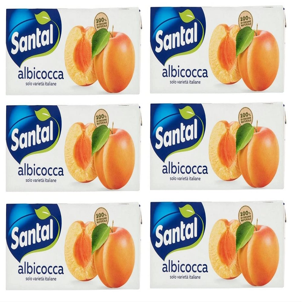 6 x Parmalat Santl Albicocca Apricot Juice Fruit Juice Refreshing Drink Brik 3 x 200 ml