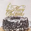 Merry Christmas Cake Topper Reindeer Letter Dessert Food Fruit Cake Toppers Happy New Year Eve Wood Gold Glitter Birthday Gender Reveal Decoration Decorative Gifts for Women Girls view 4