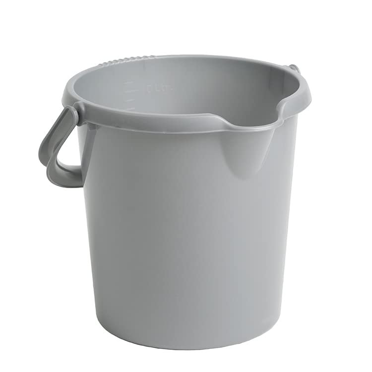 10L Plastic Bucket With Litre Scale High Grade Storage and Durable Multipurpose - Handle & Spout for Food Storage, Garden, Cleaning, Kitchen