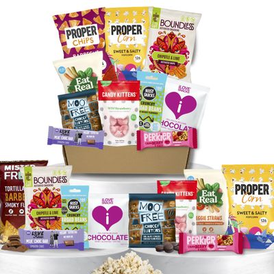 Vegan Veganuary Snack Hamper - Gluten Free Snack Box - Snack Sweets Crisps - Healthy - Premium Low Calories Treats - 10 Snacks