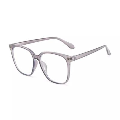Anti-Blue Light Blocking Glasses for Women and Men - Lightweight Computer/Gaming/TV/Phones Glasses - Anti-Eyestrain & UV Glare, Classic Square Eyeglasses Frame (Transparent Gray Frame + Clear Lens)