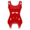 CHICTRY Women's Sexy Deep V Neck Backless Criss Cross Lace Up Club Bodycon Mini Dress Latex Dress 2# Red 4XL view 4