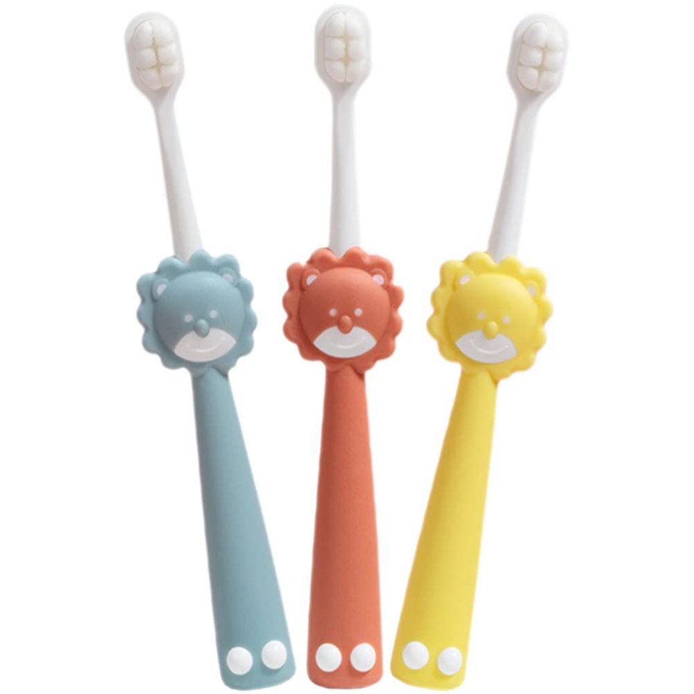 GLEAVI 3pcs Portable Boys and Girls Toothbrush Boy Girl Travel Household Soft Bristle Manual Ergonomic Tooth Brush for Year Old Daily Use
