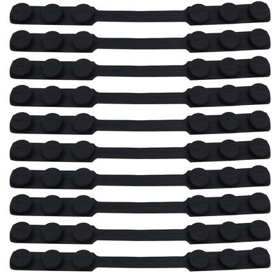 Hsthe Sea 10 Pack Silicone Mask Extension Straps Adjustable Mask Attachment Buckle Relieves Pressure and Pain Black