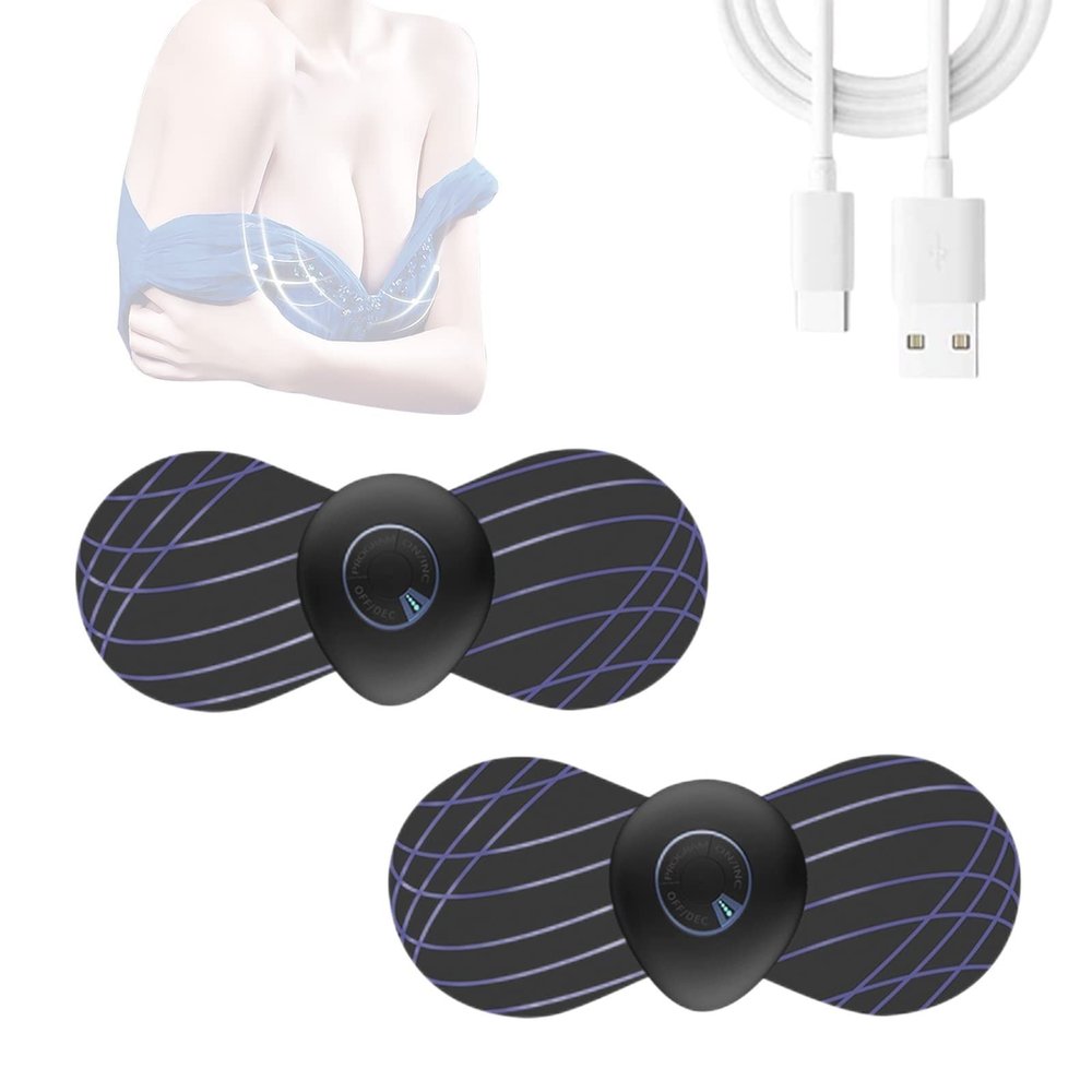 AHKISS Plumpy Up EMS Microcurrent Massager, Liftup EMS Breast Massage Pad,mini Lift Up EMS Massage Pad, Liftup EMS Breast Massage Pad,4 Modes Breast Massage Pad, Portable Lymphatic Relief Neck Massage