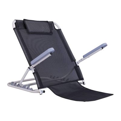 Adjustable Bed Backrest Support Folding Backrest Bed Use on Top of Mattress Floor Beach Healthcare Back Rest with Sturdy Spray Steel Pipe, Foldable