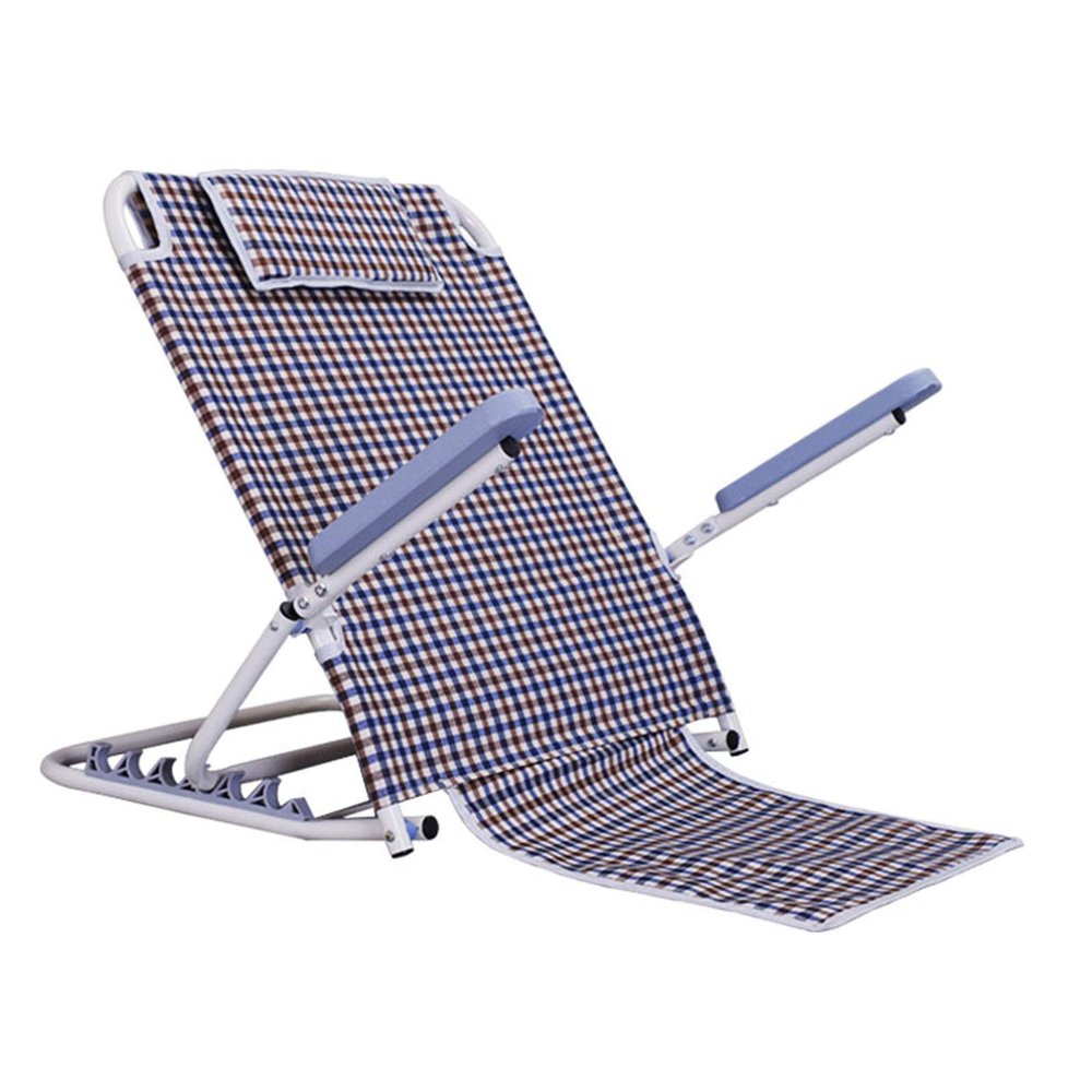 Adjustable Bed Backrest Support Folding Backrest Bed Use on Top of Mattress Floor Beach Healthcare Back Rest with Sturdy Spray Steel Pipe, Foldable