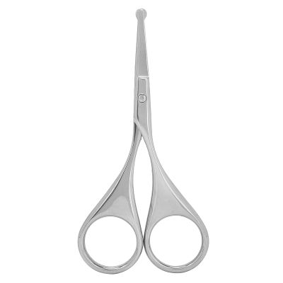 Rounded Tip Scissors, Stainless Steel Nose Hair Scissors Facial Hair Scissors for Men Safety Use for Trimming Small Details Eyebrows Eyelashes and Ear Hair(A)