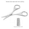 Rounded Tip Scissors, Stainless Steel Nose Hair Scissors Facial Hair Scissors for Men Safety Use for Trimming Small Details Eyebrows Eyelashes and Ear Hair(A) view 3