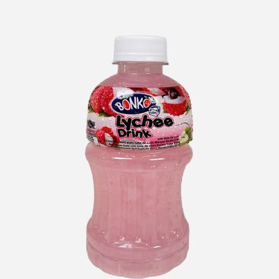Bonko Just Drink Lychee Drink with NATA de Coco 320ml (6 Bottles)