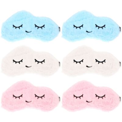 VALICLUD 6pcs Sleep Eye Mask Sleeping Eye Patch Cover for Fluffy Comfort for Sleep for Travel Home Use Random Color