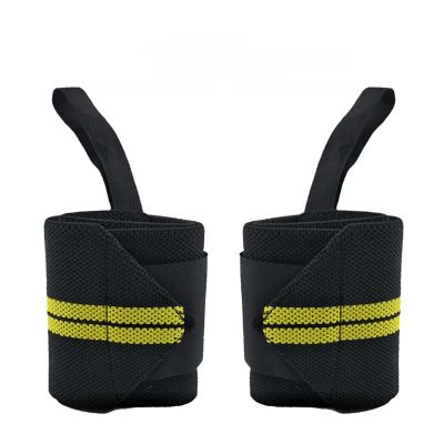 WILLWA 1 Pair Adjustable Bandages Weightlifting Wristbands Wrist Protector Brace Support Sports Grey (Color : YELLOW)