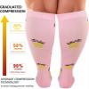 Cheeroyal 1 Pair Plus Size Compression Socks for Women and Men, 20-30mmhg Extra Large Wide Calf Knee High Stockings for Circulation Support (4XL, YS001-65) view 4