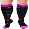 Cheeroyal 1 Pair Plus Size Compression Socks for Women and Men, 20-30mmhg Extra Large Wide Calf Knee High Stockings for Circulation Support (2XL, YS001-6) view 1