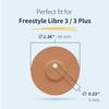 MySweetStitch - 25 x Freestyle Libre 3 Round Patches with Ventilation Hole, Overpatch  60mm, Waterproof, Breathable, Skin-Friendly, Made in Germany, Ice Blue view 4