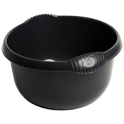 36cm Round 10 Litre Capacity- Plastic Washing up Bowl For Kitchen Sink, Basin Organisation Basin Mixing, Tidy Organizer Household- Midnight Dark Greyish (1)