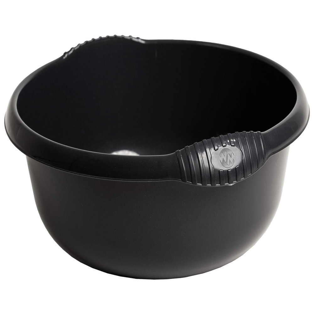 36cm Round 10 Litre Capacity- Plastic Washing up Bowl For Kitchen Sink, Basin Organisation Basin Mixing, Tidy Organizer Household- Midnight Dark Greyish (1)