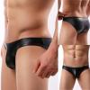 Beokeuioe Men's Metallic Glitter Wetlook Lingerie Jockstrap String Ouvert Briefs Underwear Men Sports G-String Sexy Panties Thongs Low-Rise Bulge Pouch Underwear Pack of 2, 4pcs black., XXXXXL view 3