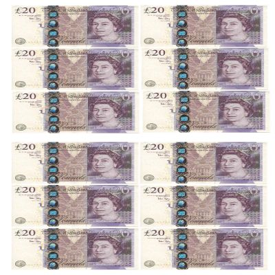 12 x 20 Notes Edible Money Pounds Edible Rice Paper Cupcake Toppers Cake Decorations Birthday Note