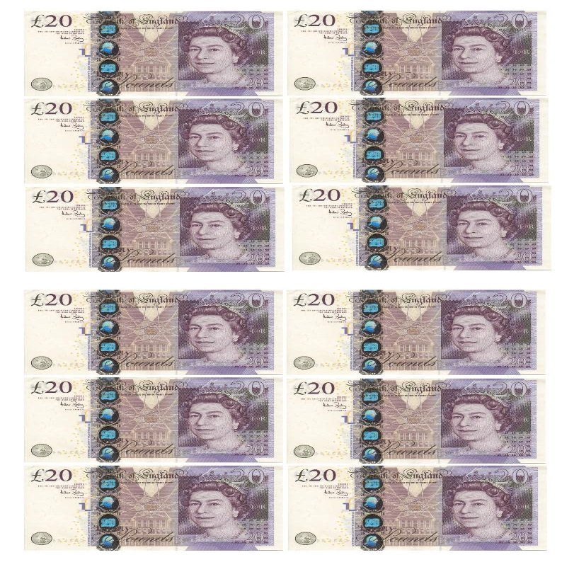 12 x 20 Notes Edible Money Pounds Edible Rice Paper Cupcake Toppers Cake Decorations Birthday Note