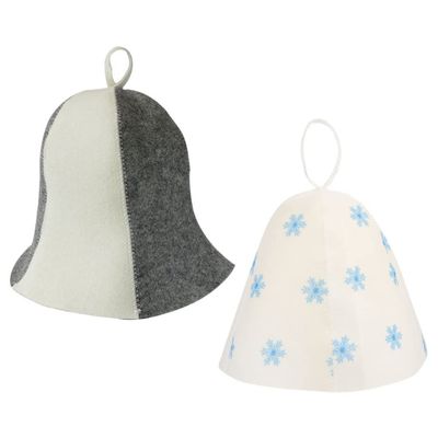 FOMIYES 2pcs Thick Felt Sauna Hats Absorbent Bath Hats for Sauna Comfortable for Men and Women Use in Home Spa