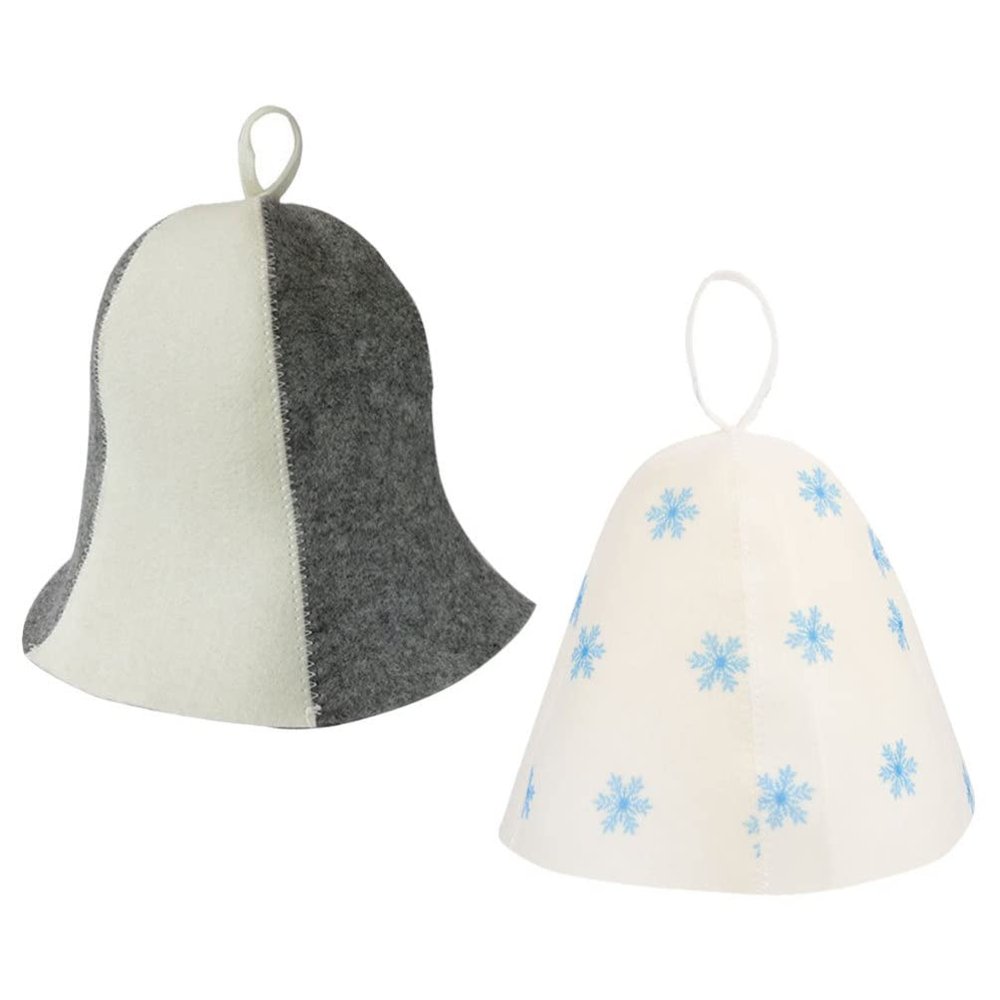 FOMIYES 2pcs Thick Felt Sauna Hats Absorbent Bath Hats for Sauna Comfortable for Men and Women Use in Home Spa