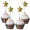 100 Pack Star Cupcake Toppers Birthday Party Cake Decorations Little Twinkle Stars Cake Topper Glitter Gold Star Cupcake Picks Baby Shower Wedding Engagement Bridal Shower Supplies Snack Decoration view 1