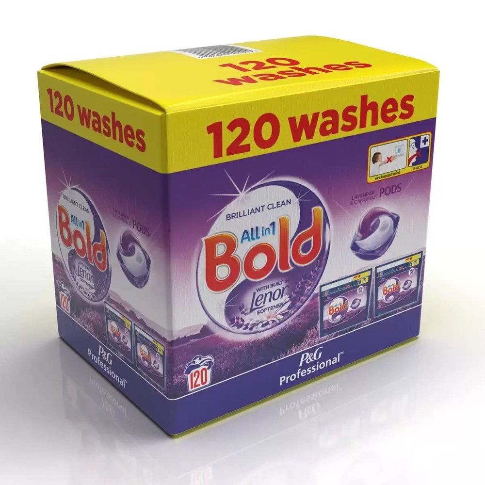 Bold All in One Pods with built in Lenor softener Lavender & Camomile, 120 Count