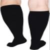 Cheeroyal 1 Pack Plus Size Compression Socks for Women and Men, 20-30mmhg Extra Large Wide Calf Knee High Stockings for Circulation Support (2XL, black) view 1