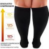 Cheeroyal 1 Pack Plus Size Compression Socks for Women and Men, 20-30mmhg Extra Large Wide Calf Knee High Stockings for Circulation Support (2XL, black) view 4