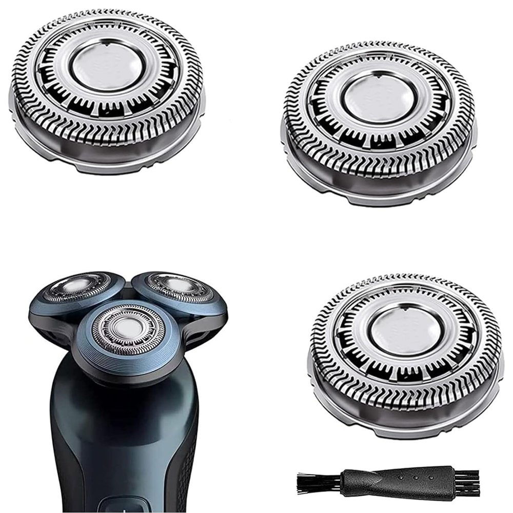 Suleto SH60 Replacement Head Blades Compatible with Phillip Series 6000 S6000 Replace Part Upgraded Shaving Head Men's Razor for Shaver S6880/81, S6810/82, S6850/85, S6xxx Series with Cleaning Brush