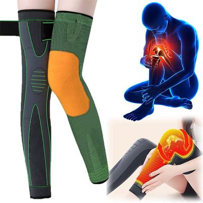 Reduce Fast Mugwort Acupressure Shaping Knee Pads,3D High Elastic Knee Brace Support Compression Sleeve for varicose Veins,Tourmaline Acupressure Self-Heating Shaping Socks (XXL,Green-Cashmere)
