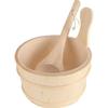 Fopytu Wood Sauna Bucket with Ladle, Handmade Wooden Sauna Bucket and Ladle Kit Sauna and Spa Accessory 4 Liter view 1