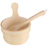 Fopytu Wood Sauna Bucket with Ladle, Handmade Wooden Sauna Bucket and Ladle Kit Sauna and Spa Accessory 4 Liter view 3