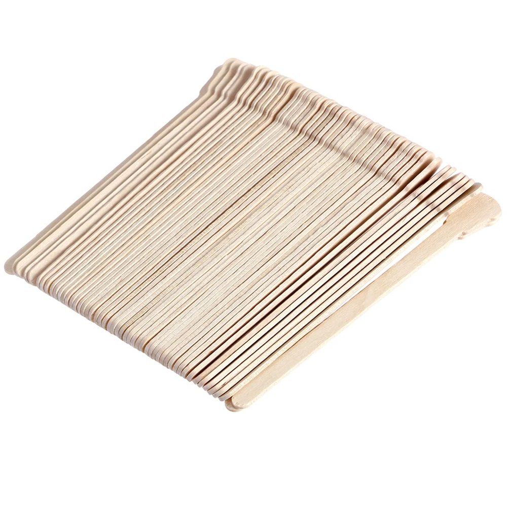 FOMIYES 200pcs Wooden Hair Removal Wax Applicator Stick Spatula for Waxing Disposable Waxing Spatulas for Salon and Home Use