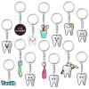 Tooth Shape Keychain Dentist Tooth Key Ring Dental Assistant Gifts Cute Tooth Ornament Decorative Keychain Ornament Dental Gift for Dental Students Office Staffs Dental Assistants, 12 Styles, view 1