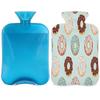 Doughnuts Hot Water Bottle with Fluffy Cover,2L Large Capacity,Prints Doughnuts Bottle Water Bag for Cosy Nights Relief Pain Back Neck and Shoulders view 1