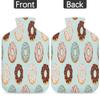 Doughnuts Hot Water Bottle with Fluffy Cover,2L Large Capacity,Prints Doughnuts Bottle Water Bag for Cosy Nights Relief Pain Back Neck and Shoulders view 4