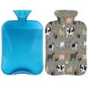 Cute Farm Animals Hot Water Bottle with Fluffy Cover,2L Large Capacity,Animals Rooster Cow Bottle Water Bag for Cosy Nights Relief Pain Back Neck and Shoulders view 1