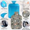 Cute Farm Animals Hot Water Bottle with Fluffy Cover,2L Large Capacity,Animals Rooster Cow Bottle Water Bag for Cosy Nights Relief Pain Back Neck and Shoulders view 3